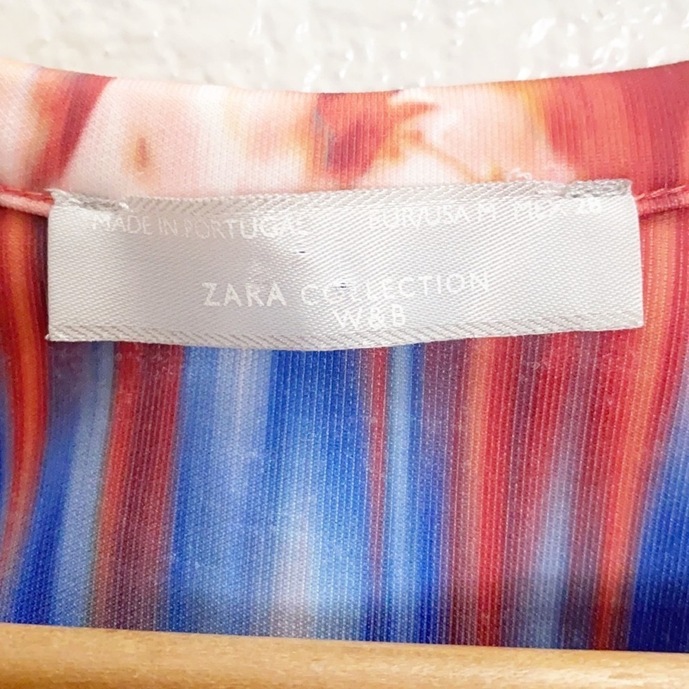 Zara W&B Collection Neoprene “Scuba” Short Sleeve Cherry Blossom Mini Dress - Picture 6 of 12